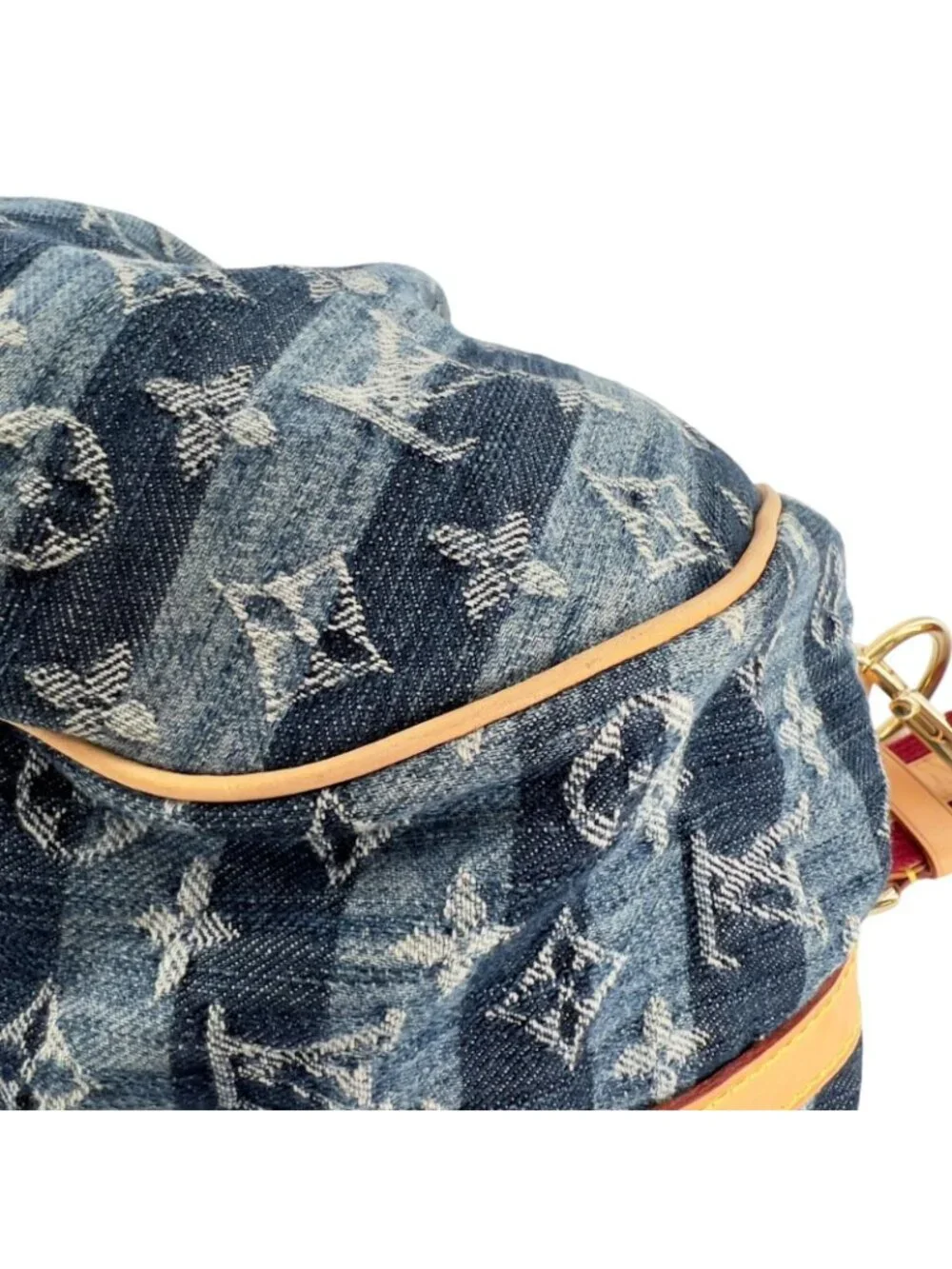 Louis Vuitton Monogram Denim Cavaliere GM Handbag Blue 2-Way